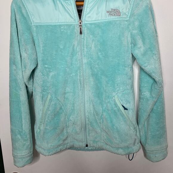The North Face women's frosty blue Oso hoodie faux fur fleece zip up jacket XS - Picture 4 of 13